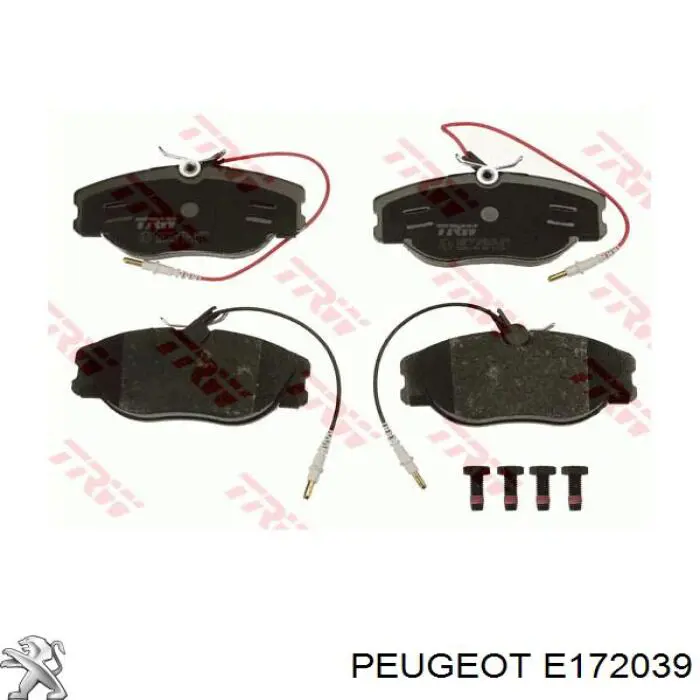 E172039 Peugeot/Citroen колодки тормозные передние дисковые