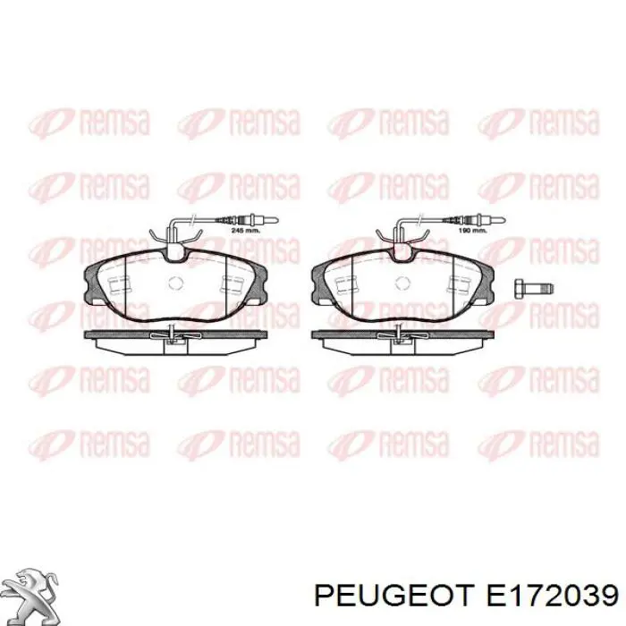 Колодки Peugeot/Citroen E172039 цена, от 19.03 USD