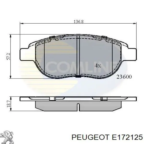 Колодки Peugeot/Citroen E172125 цена, от 21.75 USD