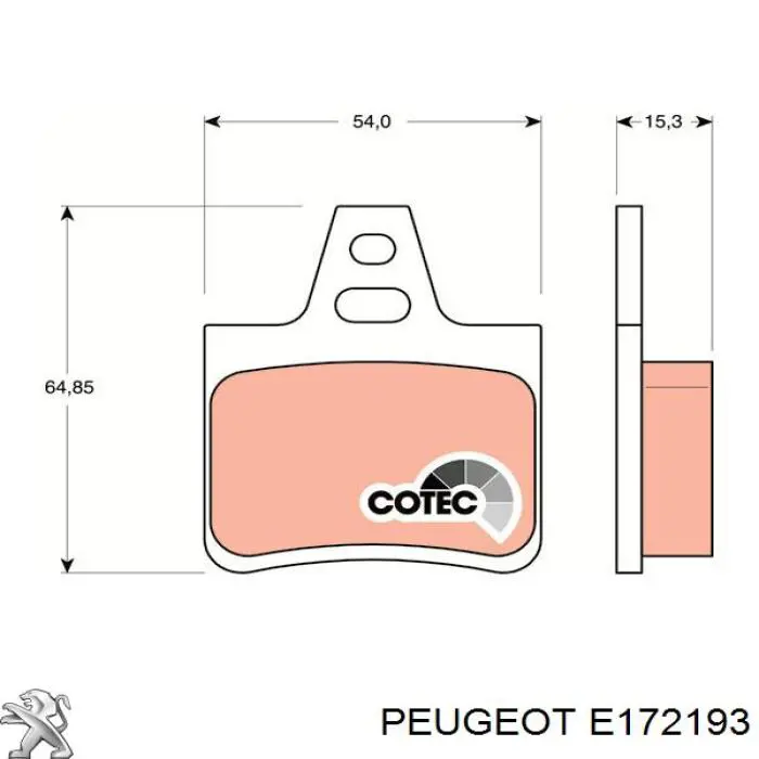 Задние тормозные колодки E172193 Peugeot/Citroen