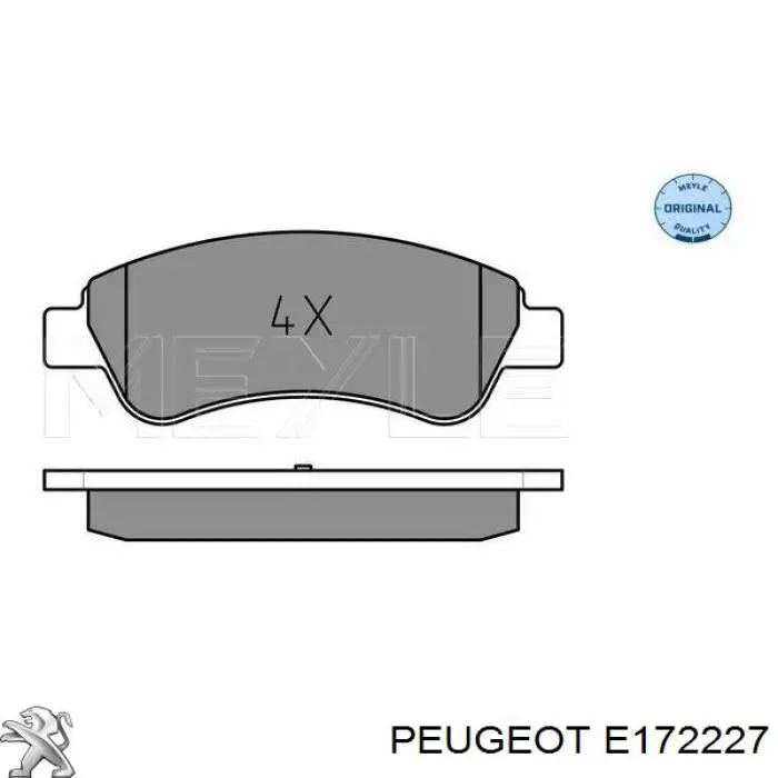 E172227 Peugeot/Citroen колодки тормозные передние дисковые