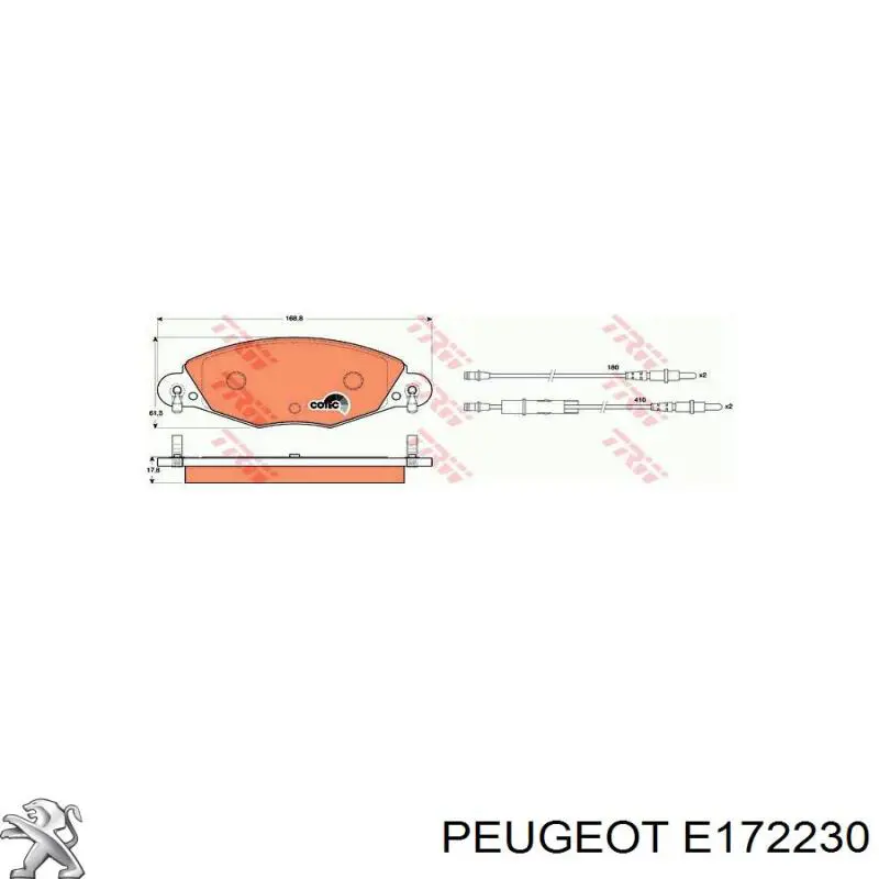 Купить E172230 Peugeot/Citroen Колодки тормозные