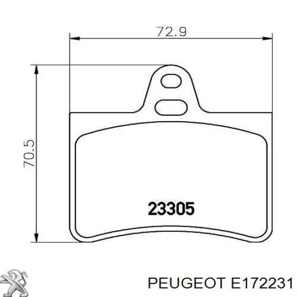 Задние тормозные колодки E172231 Peugeot/Citroen