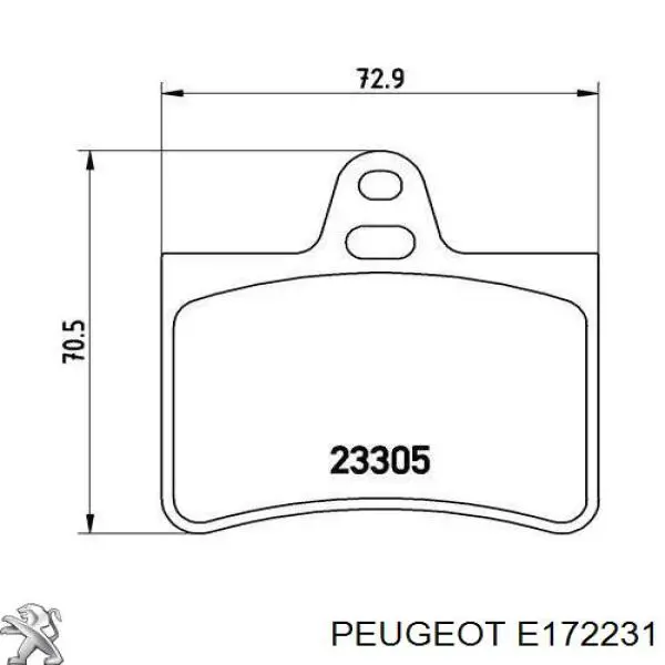 Купить E172231 Peugeot/Citroen Колодки тормозные задние, дисковые