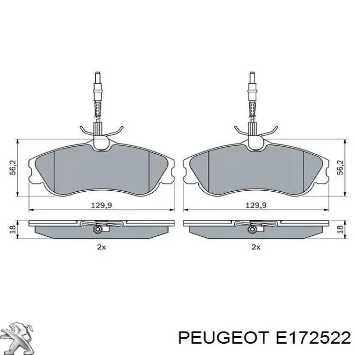 E172522 Peugeot/Citroen передние тормозные колодки