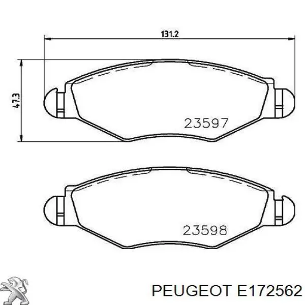 E172562 Peugeot/Citroen колодки тормозные передние дисковые
