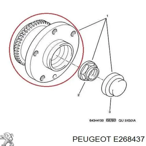 E268437 Peugeot/Citroen ступица задняя
