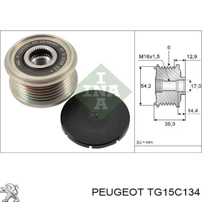 Купить TG15C134 Peugeot/Citroen Генератор