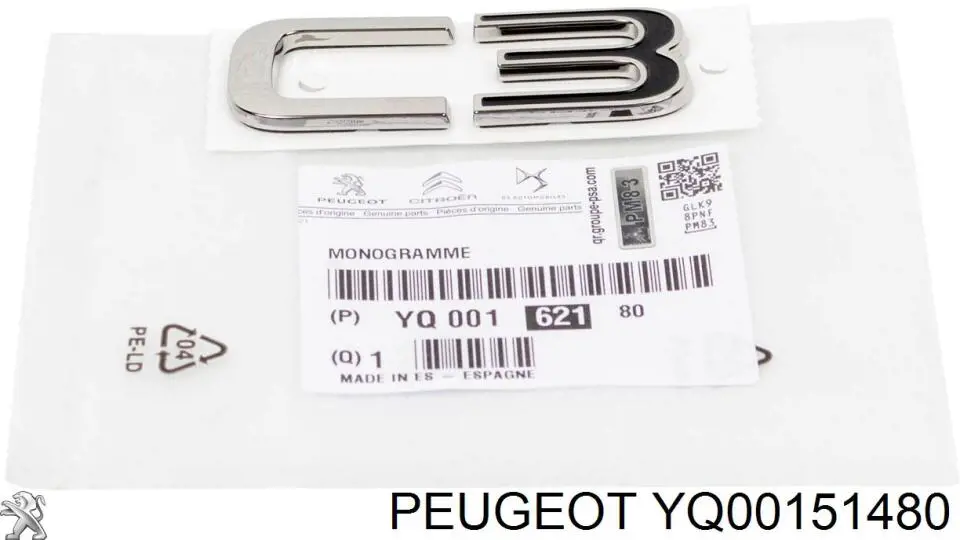Эмблема крышки багажника YQ00151480 Peugeot/Citroen