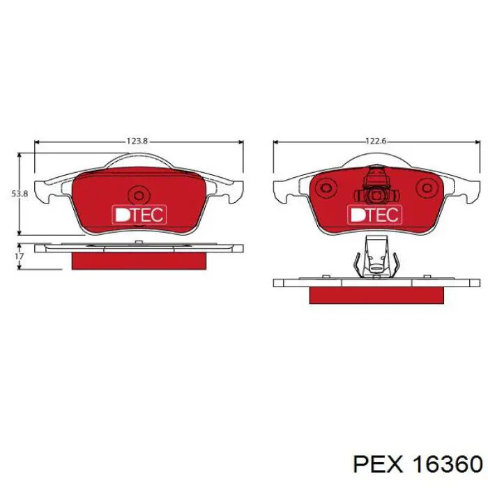 16360 PEX датчик износа тормозных колодок передний