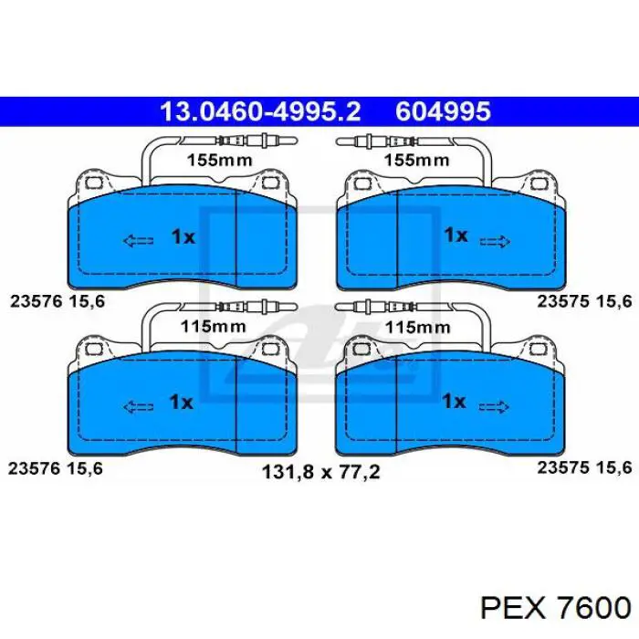 7600 PEX Колодки передние