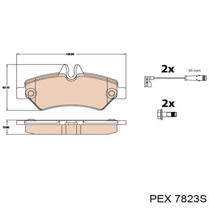 Задние тормозные колодки 7823S PEX