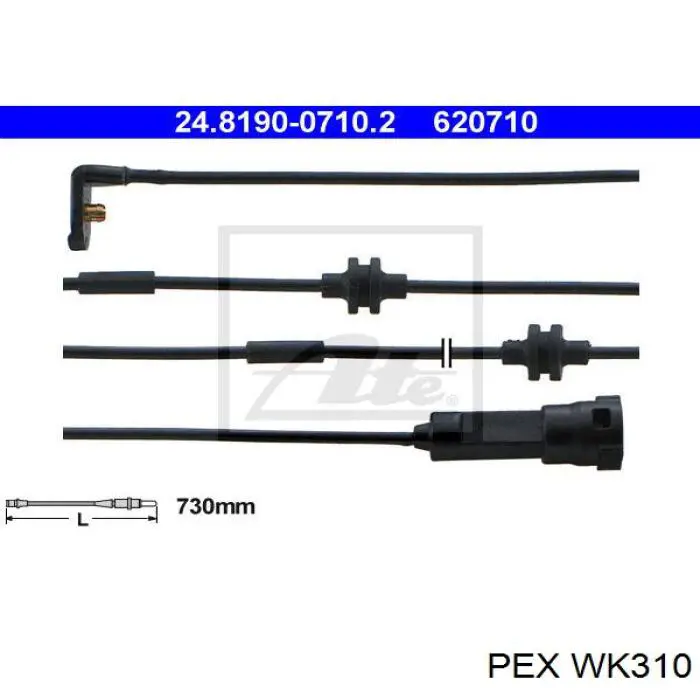 Датчик износа тормозных колодок передний WK310 PEX