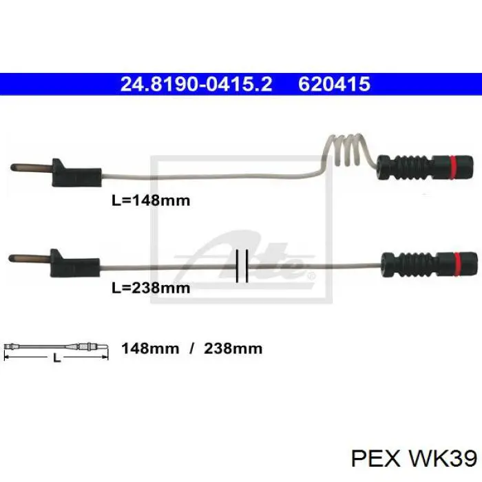 Датчик износа тормозных колодок передний PEX WK39