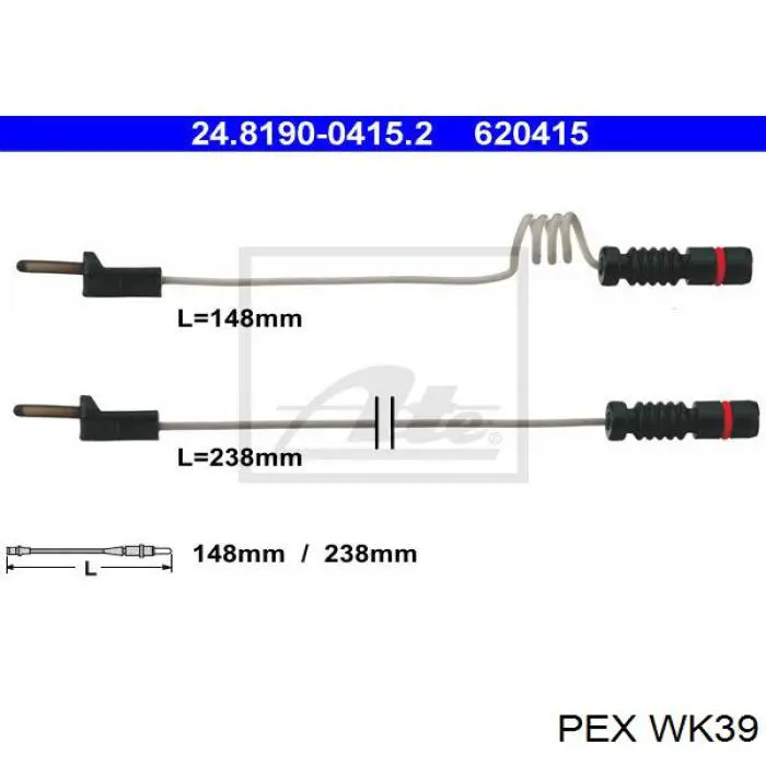 Датчик износа тормозных колодок передний WK39 PEX
