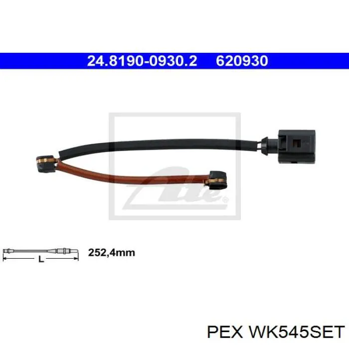 WK545SET PEX датчик износа тормозных колодок задний