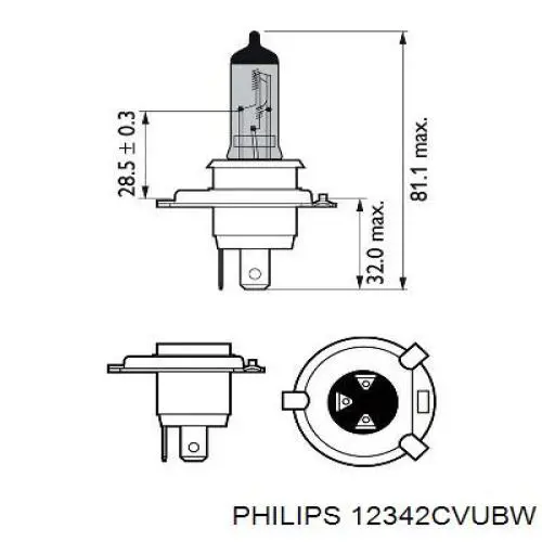 Купить 12342CVUBW Philips Лампочка галогенная