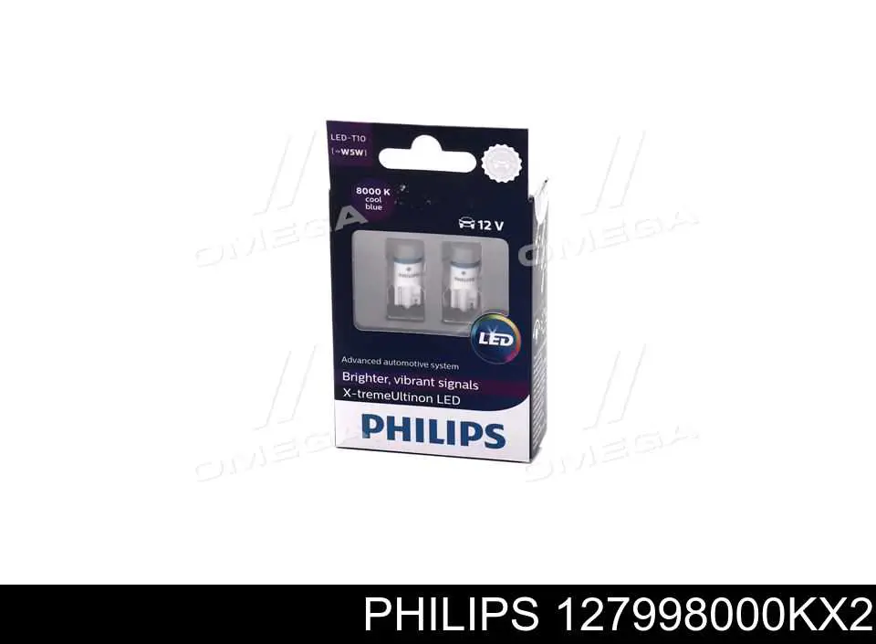 127998000KX2 Philips лампочка плафона освещения салона/кабины
