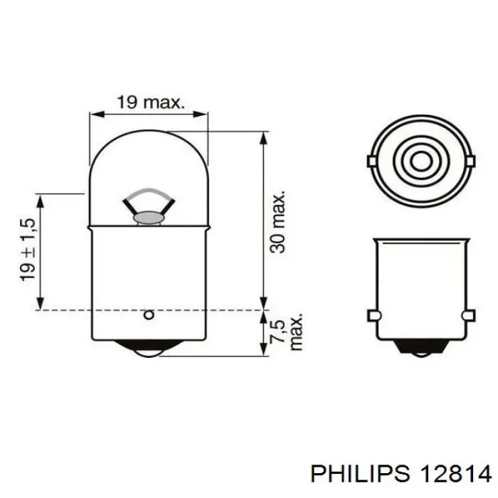 Лампочка накаливания Philips 12814 цена, от 0.54 USD