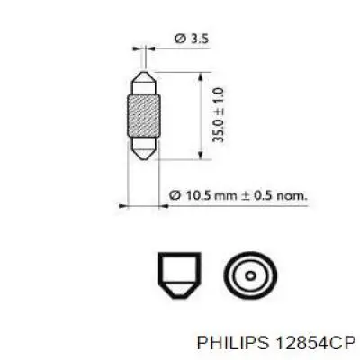 12854CP Philips лампочка плафона освещения салона/кабины