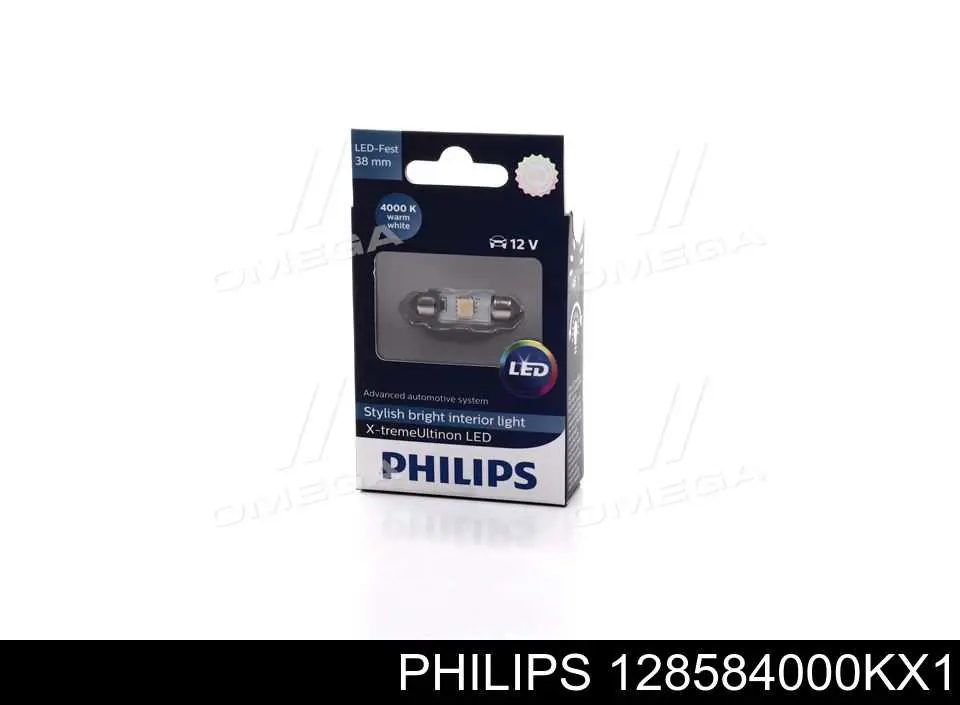 128584000KX1 Philips лампочка плафона освещения салона/кабины
