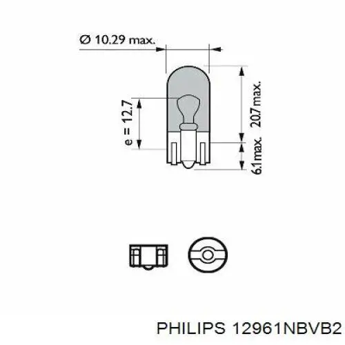 Lámpara, luz interior/cabina 12961NBVB2 Philips