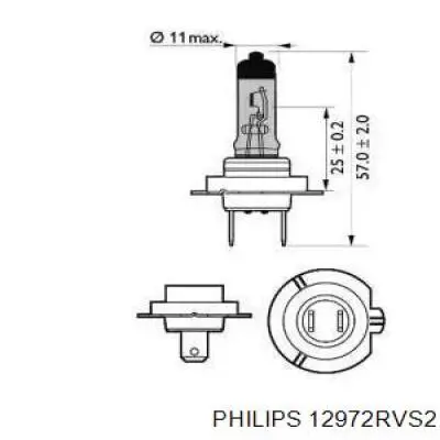 Лампочка ближнего света Philips 12972RVS2 цена, от 3.99 USD