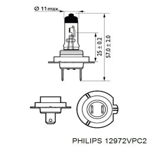 Лампочка галогенная 12972VPC2 Philips