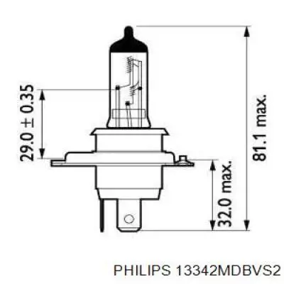 Лампочка галогенная 13342MDBVS2 Philips