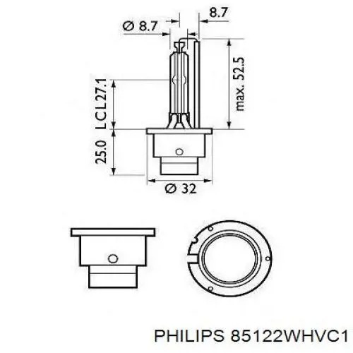 Лампочка ксеноновая 85122WHVC1 Philips