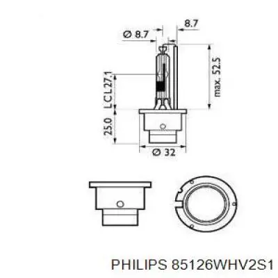 Купить 85126WHV2S1 Philips Лампочка ксеноновая
