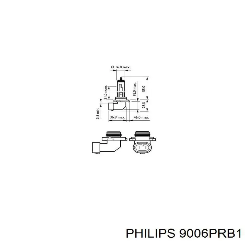Лампочка галогенная 9006PRB1 Philips