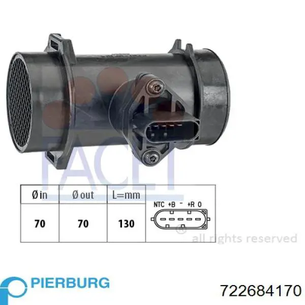 Датчик массового расхода воздуха Pierburg 722684170 цена, от 76.71 USD