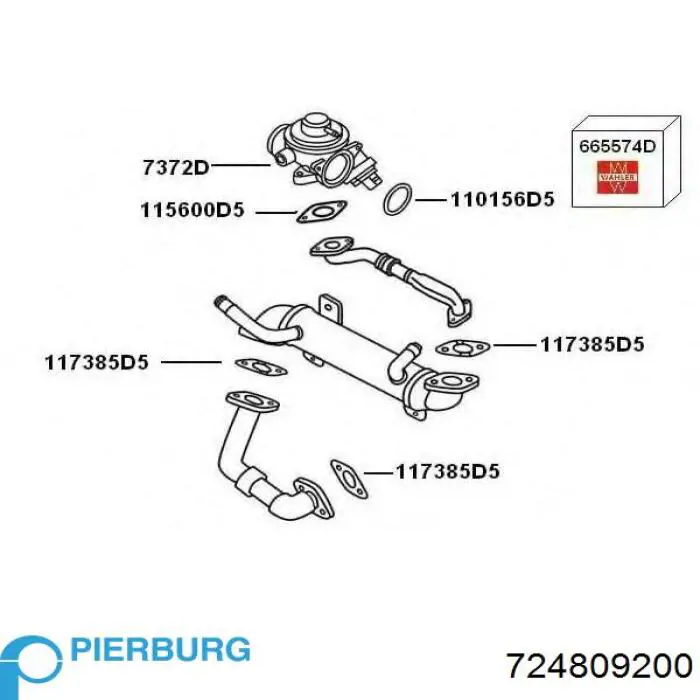 Клапан EGR, рециркуляции газов Pierburg 724809200