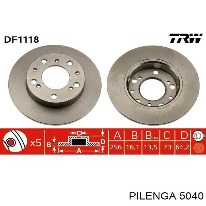 5040 Pilenga диск тормозной передний