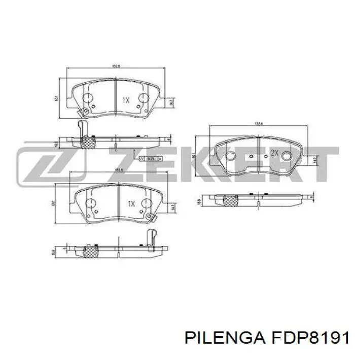 Передние тормозные колодки FDP8191 Pilenga