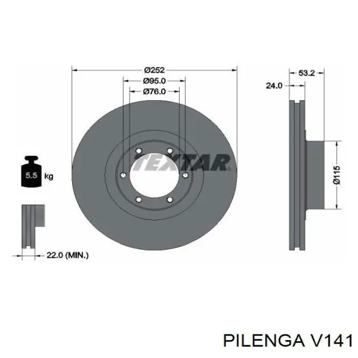 Передние тормозные диски V141 Pilenga