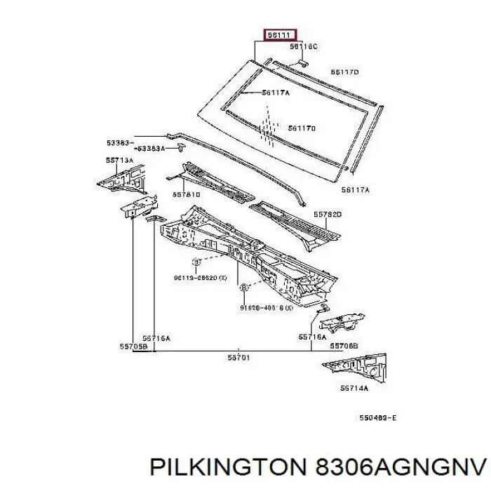 Лобовое стекло 8306AGNGNV Pilkington