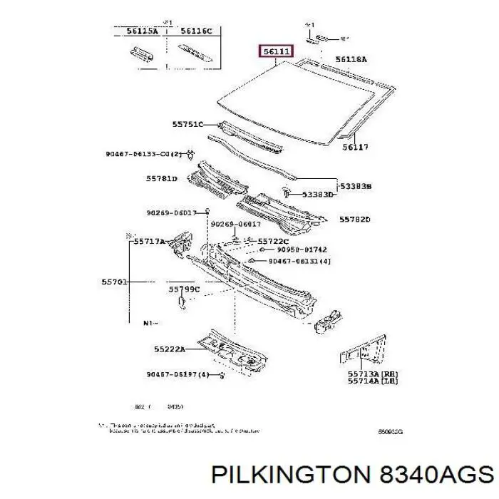 8340AGS Pilkington Автостекло