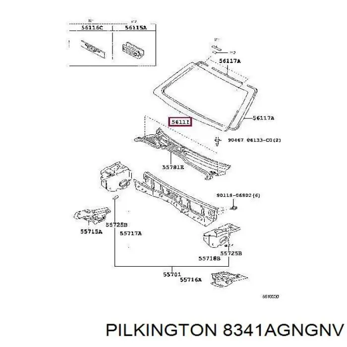 Лобовое стекло 8341AGNGNV Pilkington