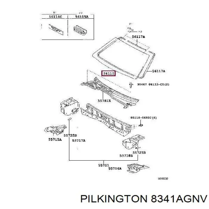 Лобовое стекло 8341AGNV Pilkington