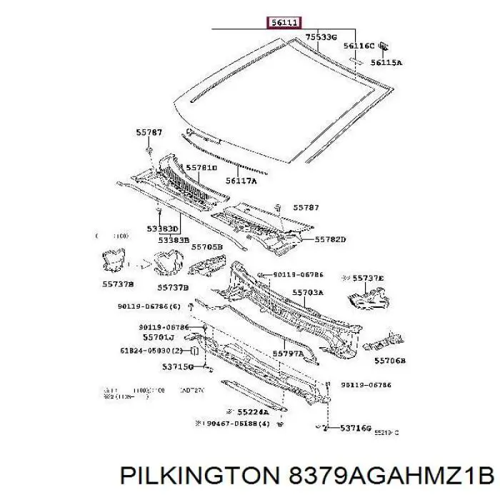 Лобовое стекло 8379AGAHMZ1B Pilkington