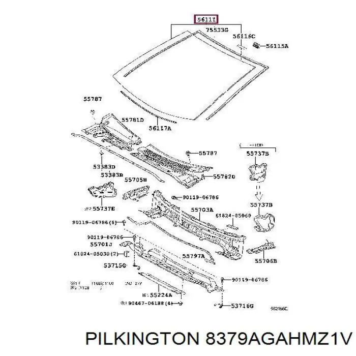 Лобовое стекло 8379AGAHMZ1V Pilkington