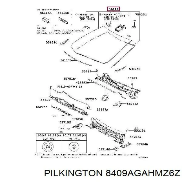 Купить 8409AGAHMZ6Z Pilkington Ветровое стекло