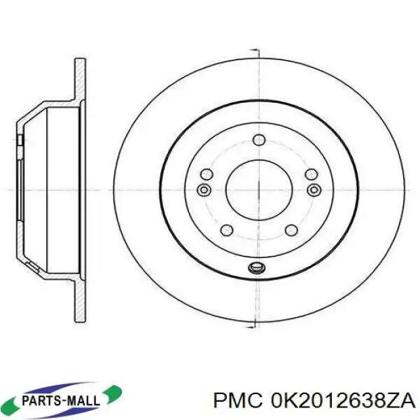 Тормоза рабочие задние ножные и тормозные барабаны Parts-Mall 0K2012638ZA цена, от 18.09 USD