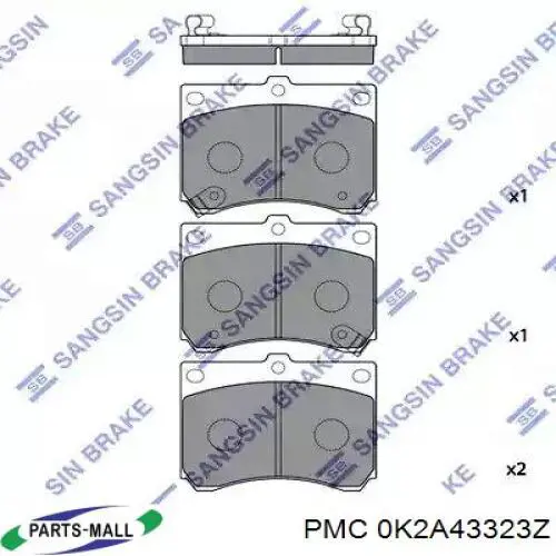 Передние тормозные колодки 0K2A43323Z Parts-Mall