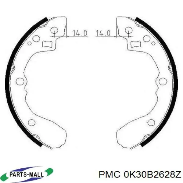 Задние барабанные колодки 0K30B2628Z Parts-Mall