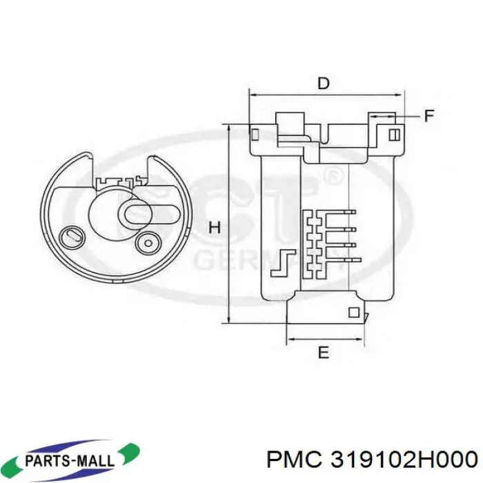 Купить 319102H000 Parts-Mall Фильтр-отстойник топлива грубой очистки