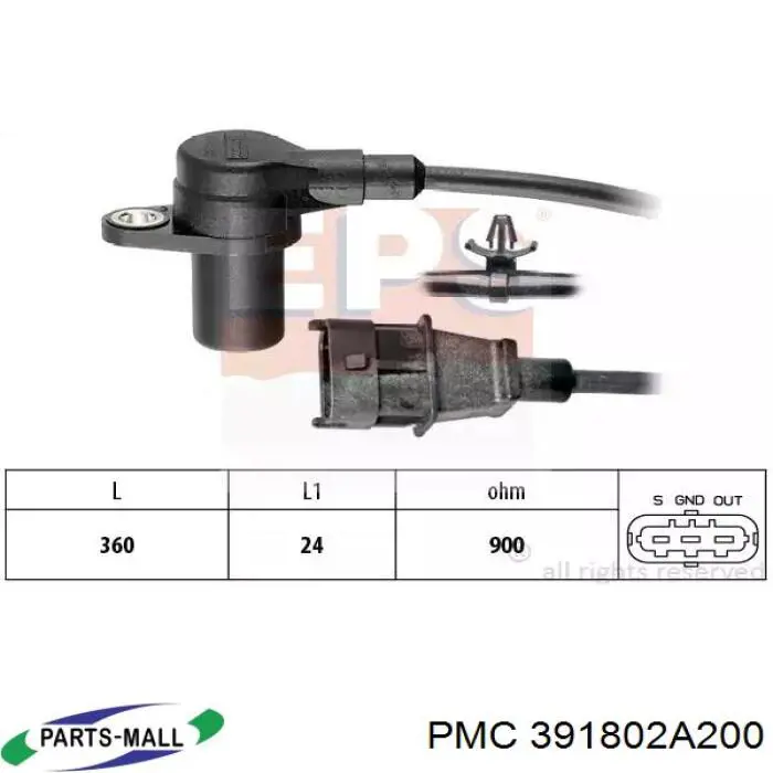 Купить 391802A200 Parts-Mall Датчик оборотов коленвала