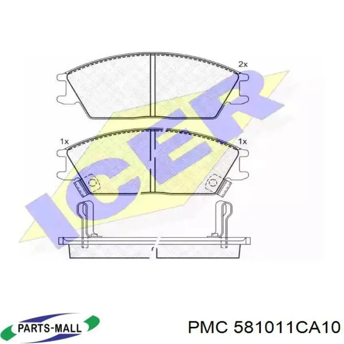 Передние тормозные колодки 581011CA10 Parts-Mall